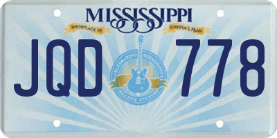 MS license plate JQD778