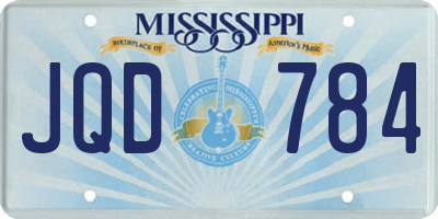 MS license plate JQD784