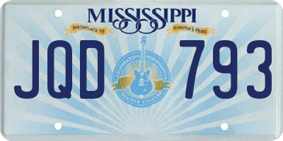 MS license plate JQD793