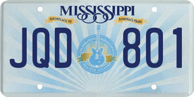 MS license plate JQD801