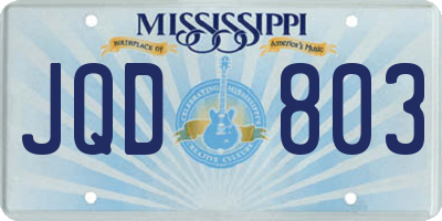 MS license plate JQD803
