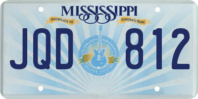 MS license plate JQD812