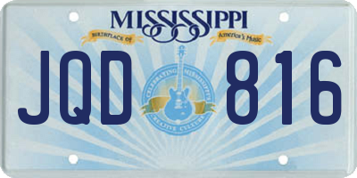 MS license plate JQD816