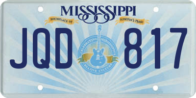 MS license plate JQD817