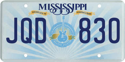 MS license plate JQD830