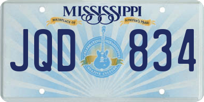 MS license plate JQD834