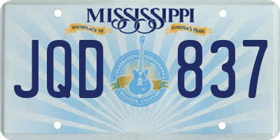MS license plate JQD837