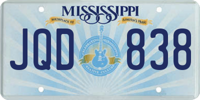 MS license plate JQD838