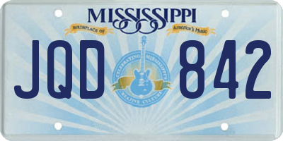 MS license plate JQD842