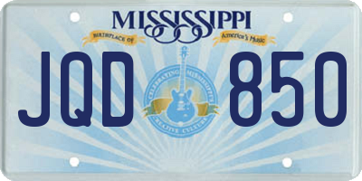 MS license plate JQD850