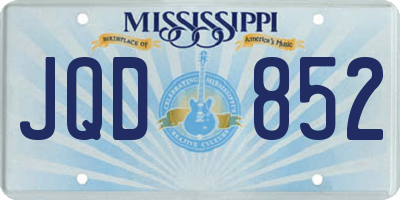 MS license plate JQD852