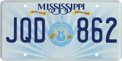 MS license plate JQD862