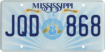 MS license plate JQD868