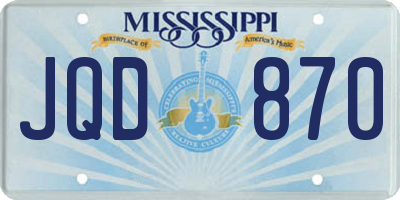 MS license plate JQD870