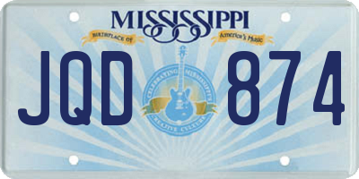 MS license plate JQD874