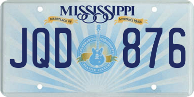MS license plate JQD876