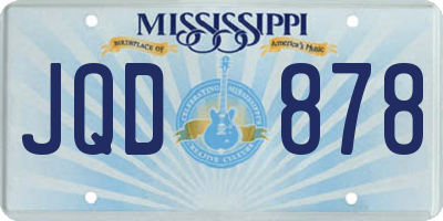 MS license plate JQD878
