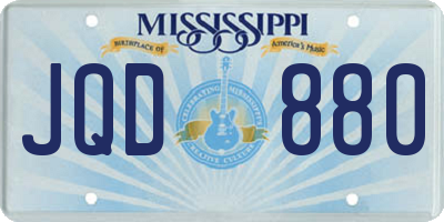 MS license plate JQD880