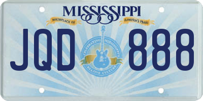 MS license plate JQD888
