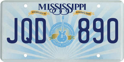 MS license plate JQD890