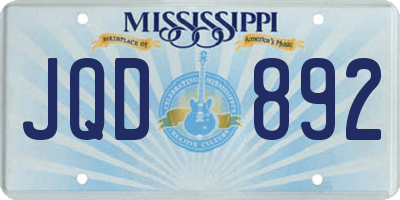 MS license plate JQD892