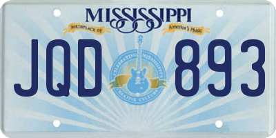 MS license plate JQD893