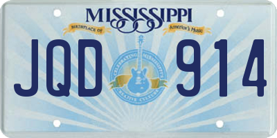 MS license plate JQD914