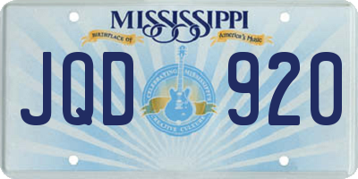 MS license plate JQD920