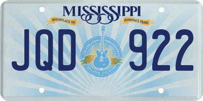 MS license plate JQD922