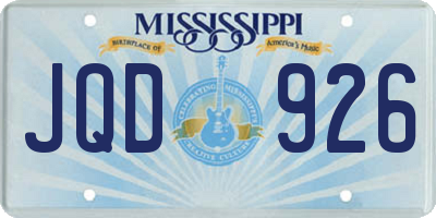 MS license plate JQD926