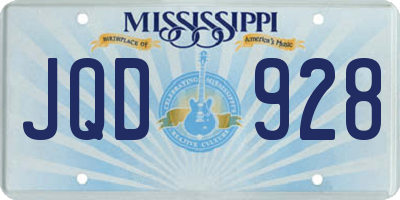 MS license plate JQD928