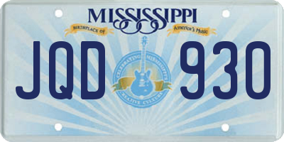 MS license plate JQD930