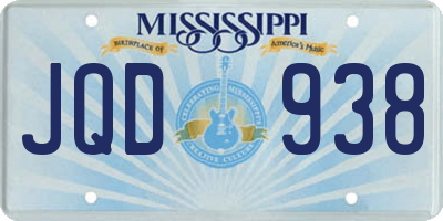 MS license plate JQD938