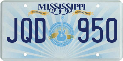 MS license plate JQD950