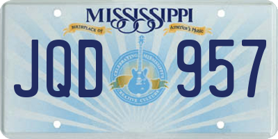 MS license plate JQD957