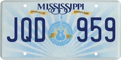 MS license plate JQD959