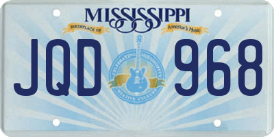 MS license plate JQD968