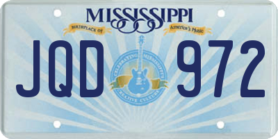MS license plate JQD972