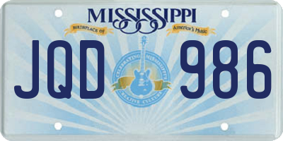 MS license plate JQD986