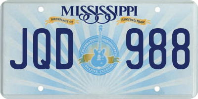 MS license plate JQD988