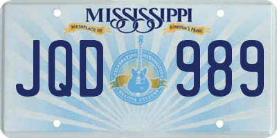 MS license plate JQD989