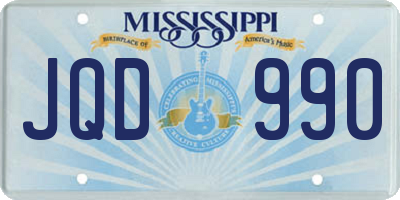 MS license plate JQD990