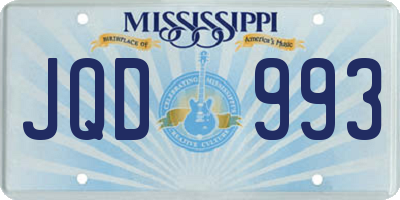 MS license plate JQD993