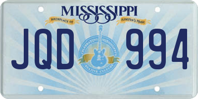 MS license plate JQD994
