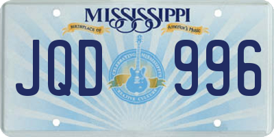 MS license plate JQD996