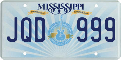 MS license plate JQD999