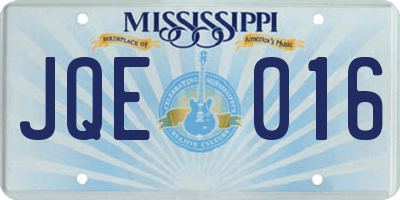 MS license plate JQE016