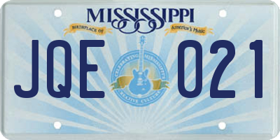 MS license plate JQE021