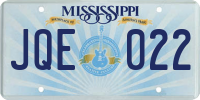 MS license plate JQE022