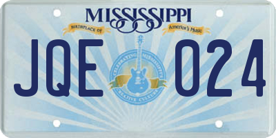 MS license plate JQE024